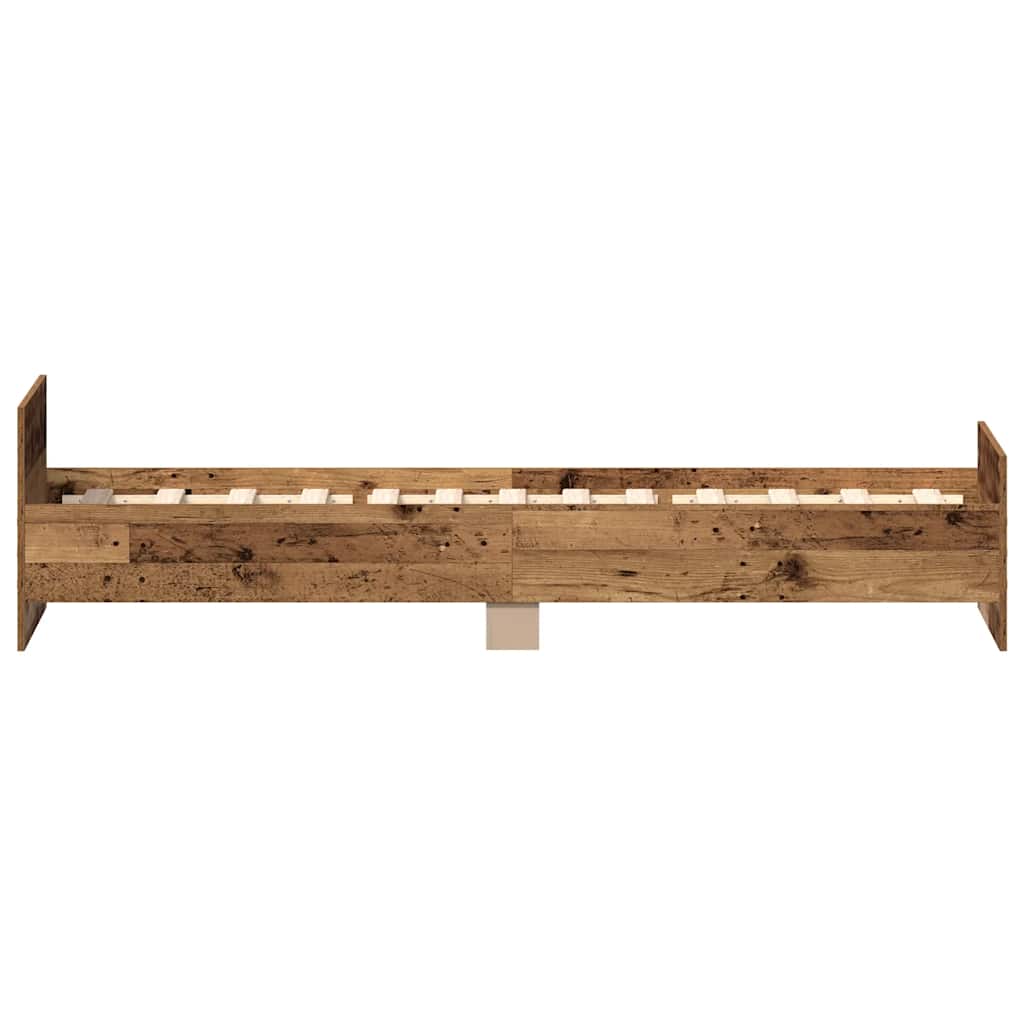 Bed Frame without Mattress Old Wood 90x190 cm Single Engineered Wood